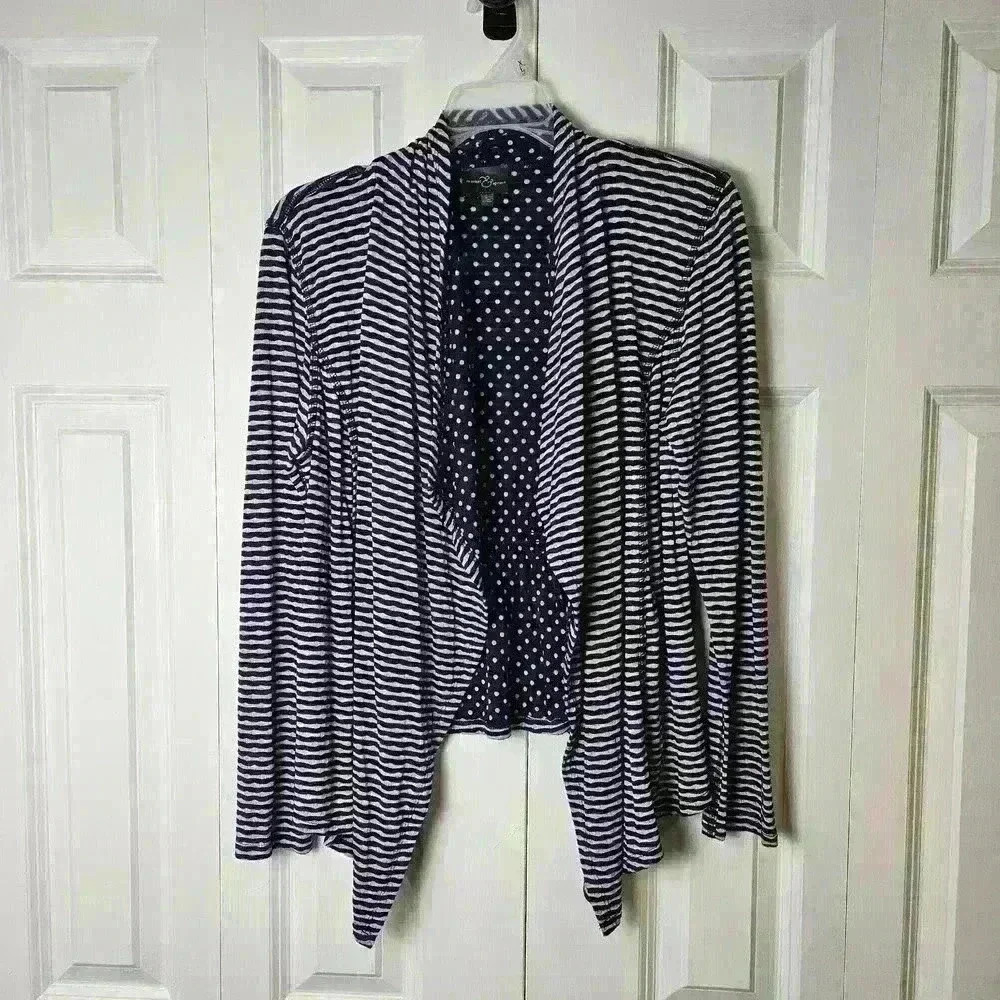Market and Spruce Navy/White Striped Cardigan